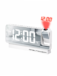 Часы настольные электронные от сети с проекцией красной Орбита OT-CLT08 Белые